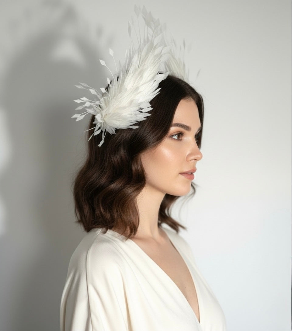 Bespoke Feather Bridal Headpiece | Unique Avant-Garde Wedding Crown