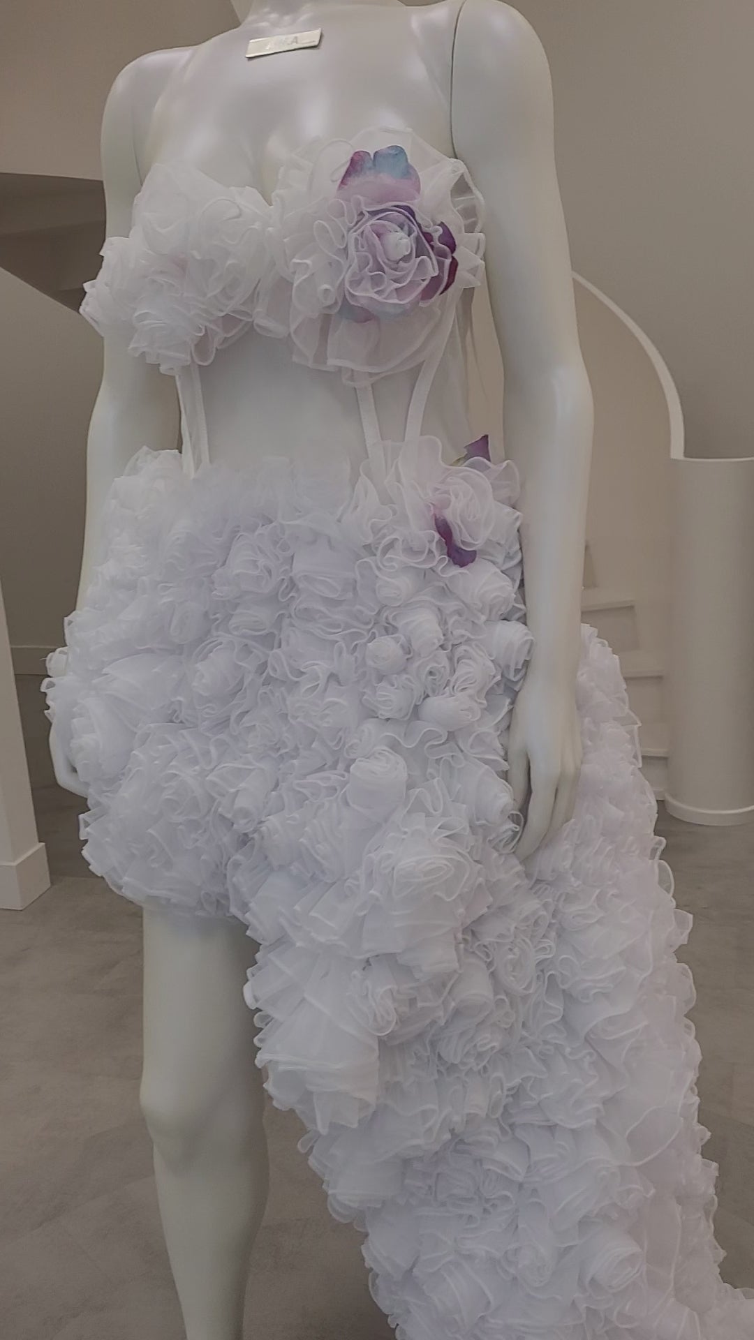 Hand-Embroidered Floral Gown | Premium Tulle & Satin